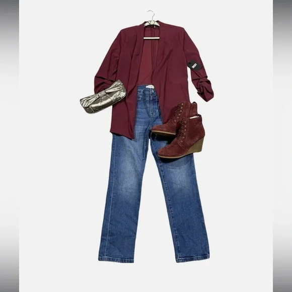 NWT DKNY x‎ Stitch Fix Women’s Burgundy Jacket Blazer Versatile Flattering
